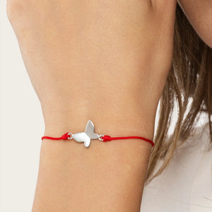 SREBRNA NARUKVICA RED THREAD BUTTERFLY