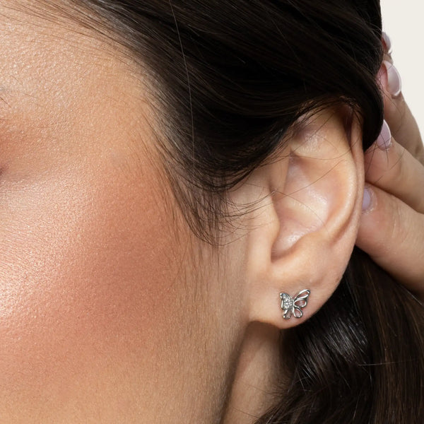 SREBRNE NAUŠNICE BUTTERFLY GIA