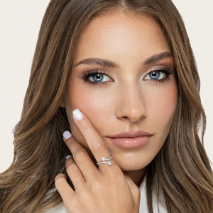 SREBRNI PRSTEN FLORAL DUO