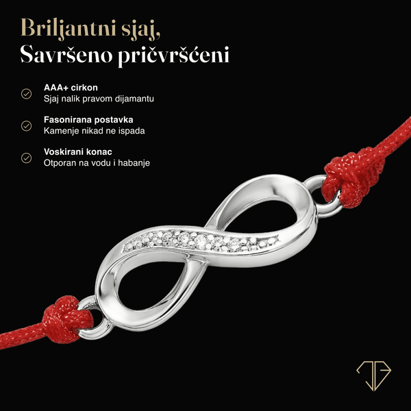SREBRNA NARUKVICA RED THREAD INFINITY