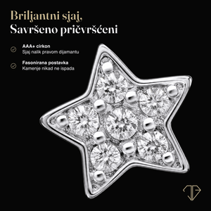 SREBRNI PIRSING STAR - JEDAN KOMAD