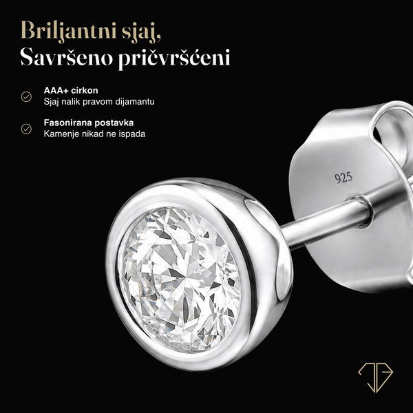 SREBRNE NAUŠNICE MINI ZIRCON 5mm
