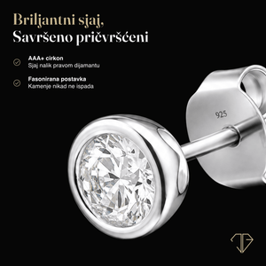 SREBRNE NAUŠNICE MINI ZIRCON 5mm