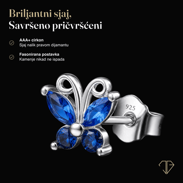 SREBRNE MINDJUŠE MICRO BUTTERFLY
