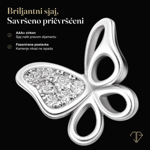SREBRNE NAUŠNICE BUTTERFLY GIA