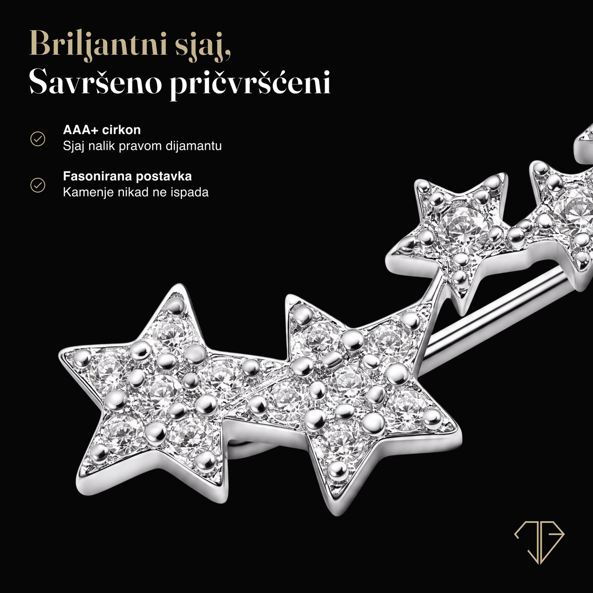 SREBRNE NAUŠNICE FALLING STARS