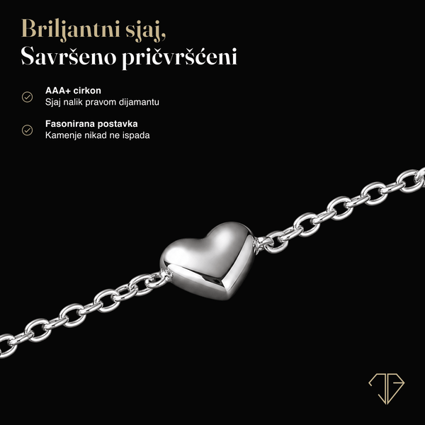 SREBRNA NARUKVICA HEART'S ESSENCE