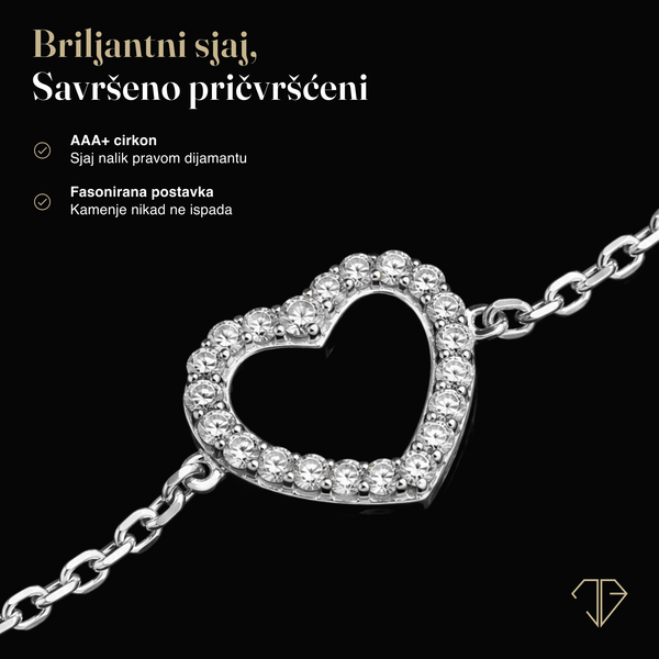 SREBRNA NARUKVICA SWEETHEART