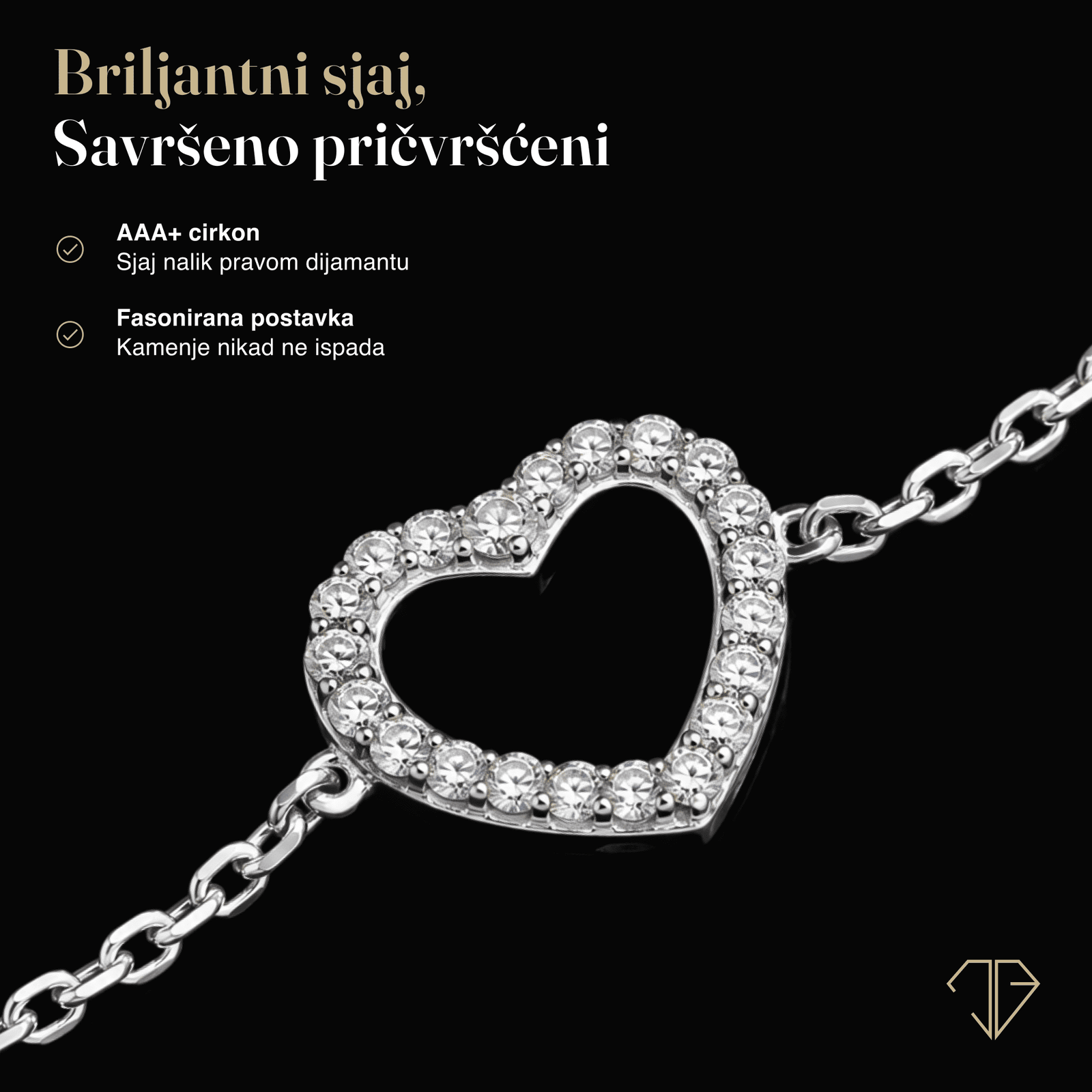 SREBRNA NARUKVICA SWEETHEART