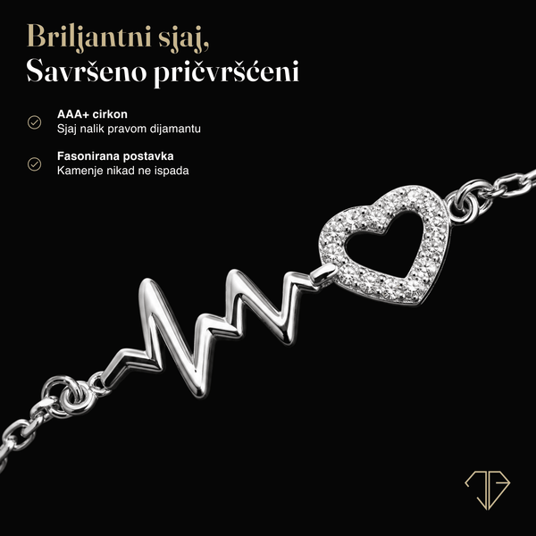 SREBRNA NARUKVICA HEART'S PULSE