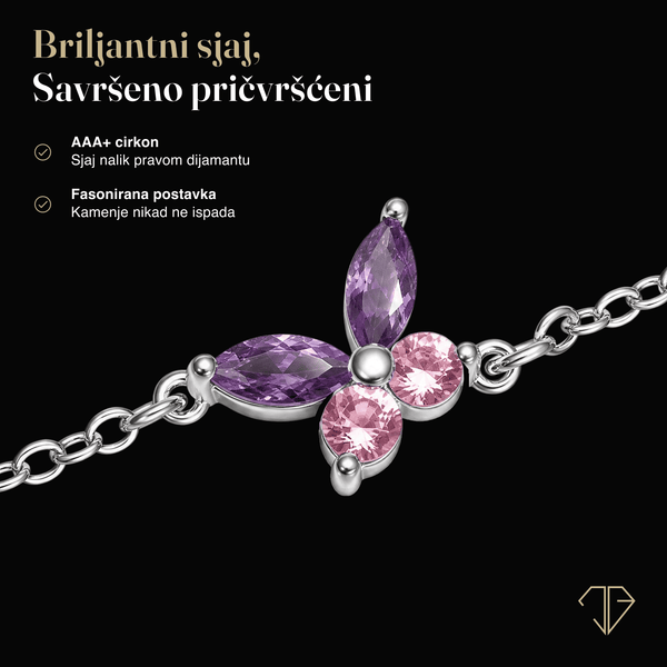 SREBRNA NARUKVICA BUTTERFLY FIORA
