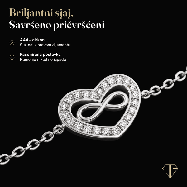 SREBRNA NARUKVICA INFINITY & LOVE
