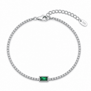 SREBRNA NARUKVICA TENNIS EMERALD