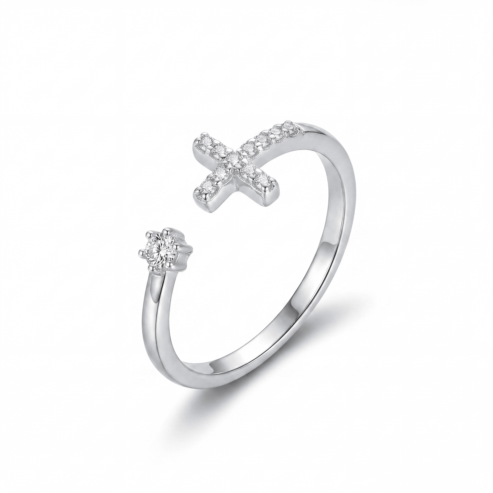 SREBRNI PRSTEN EDGE CROSS