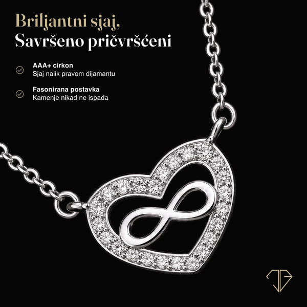 SREBRNA OGRLICA INFINITY & LOVE