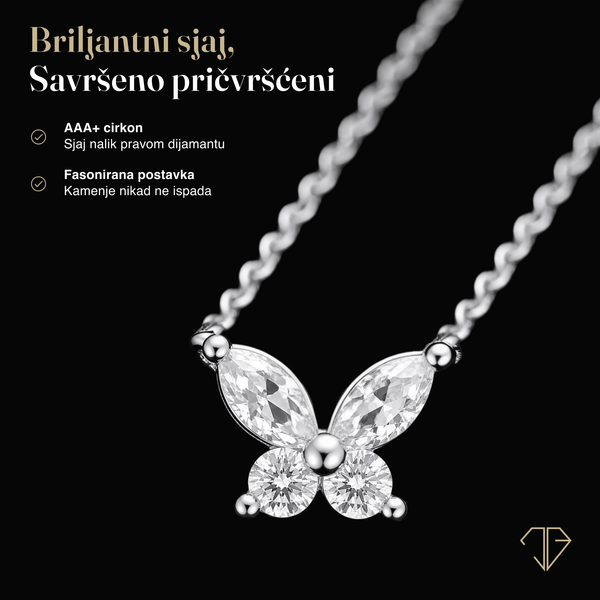 SREBRNA OGRLICA BUTTERFLY FIORA