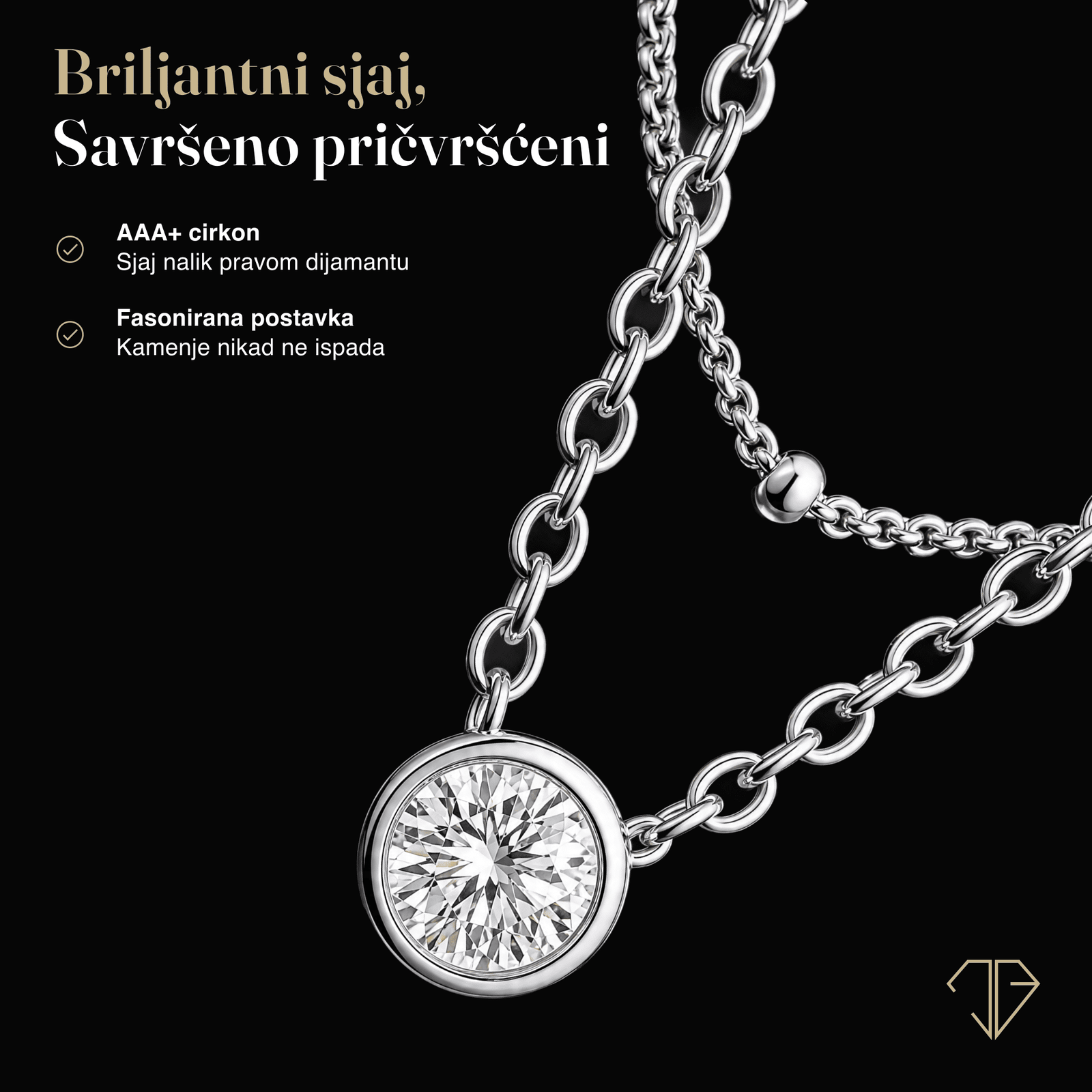 SREBRNA OGRLICA DOUBLE ELEGANCE