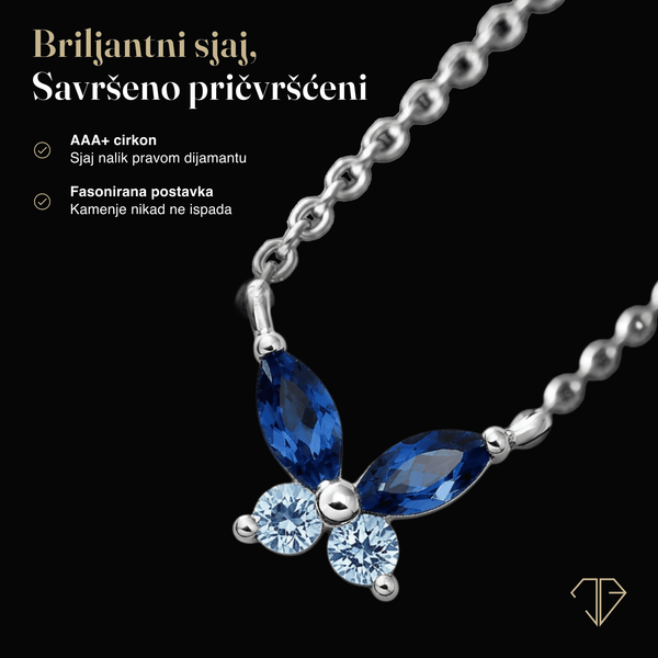 SREBRNA OGRLICA  BUTTERFLY FIORA