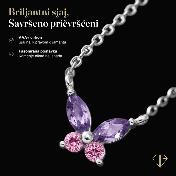 SREBRNA OGRLICA BUTTERFLY FIORA
