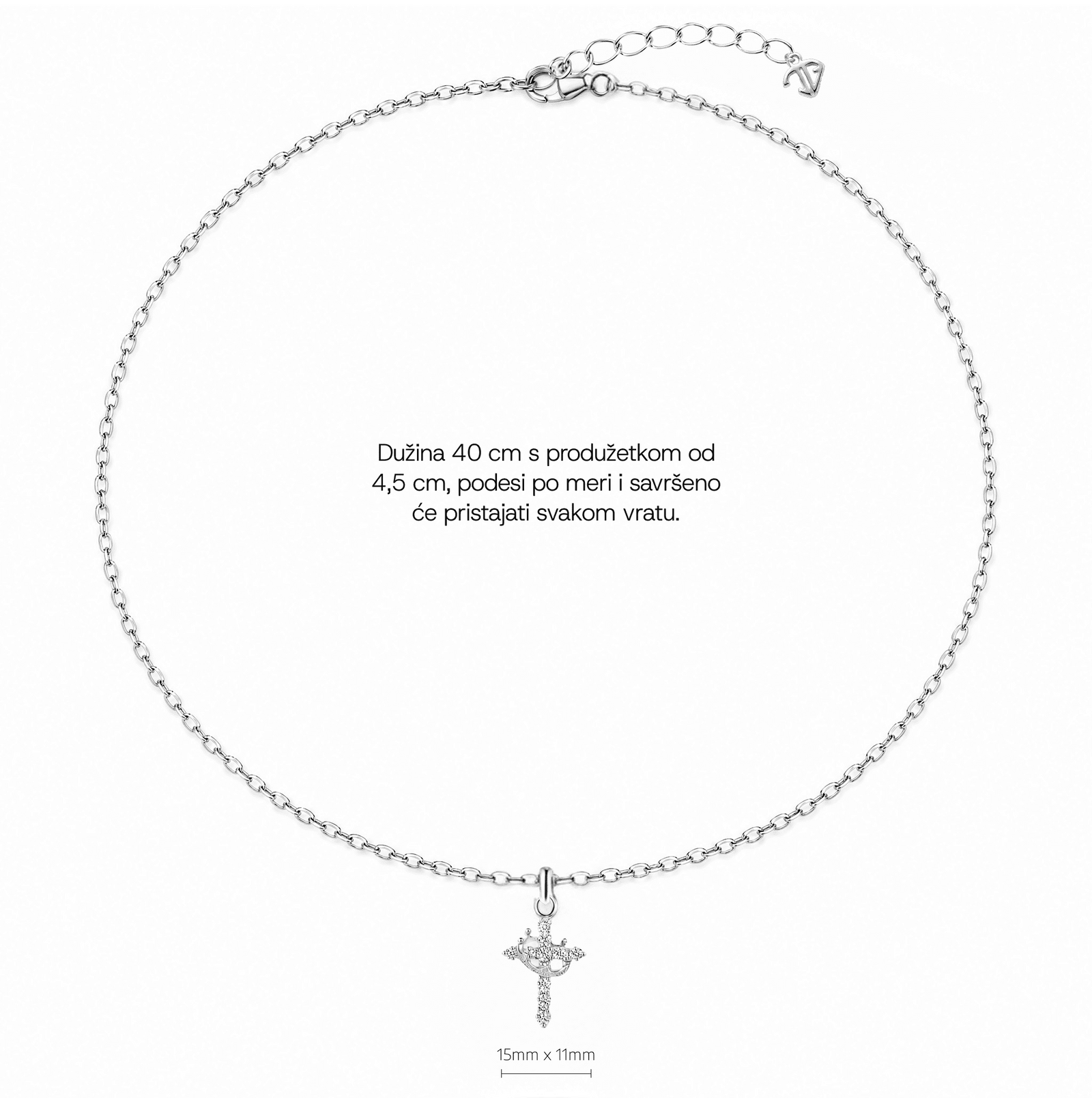 SREBRNA OGRLICA CROSS CROWN
