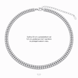 SREBRNA OGRLICA TENNIS CHOKER
