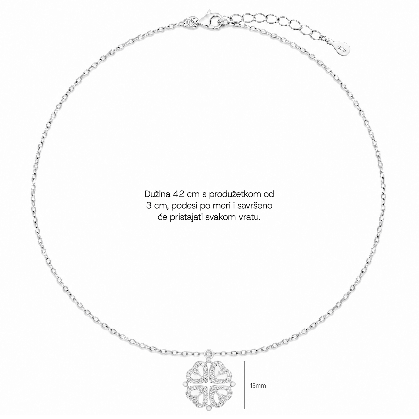 SREBRNA OGRLICA CLOVER OF HAPPINESS