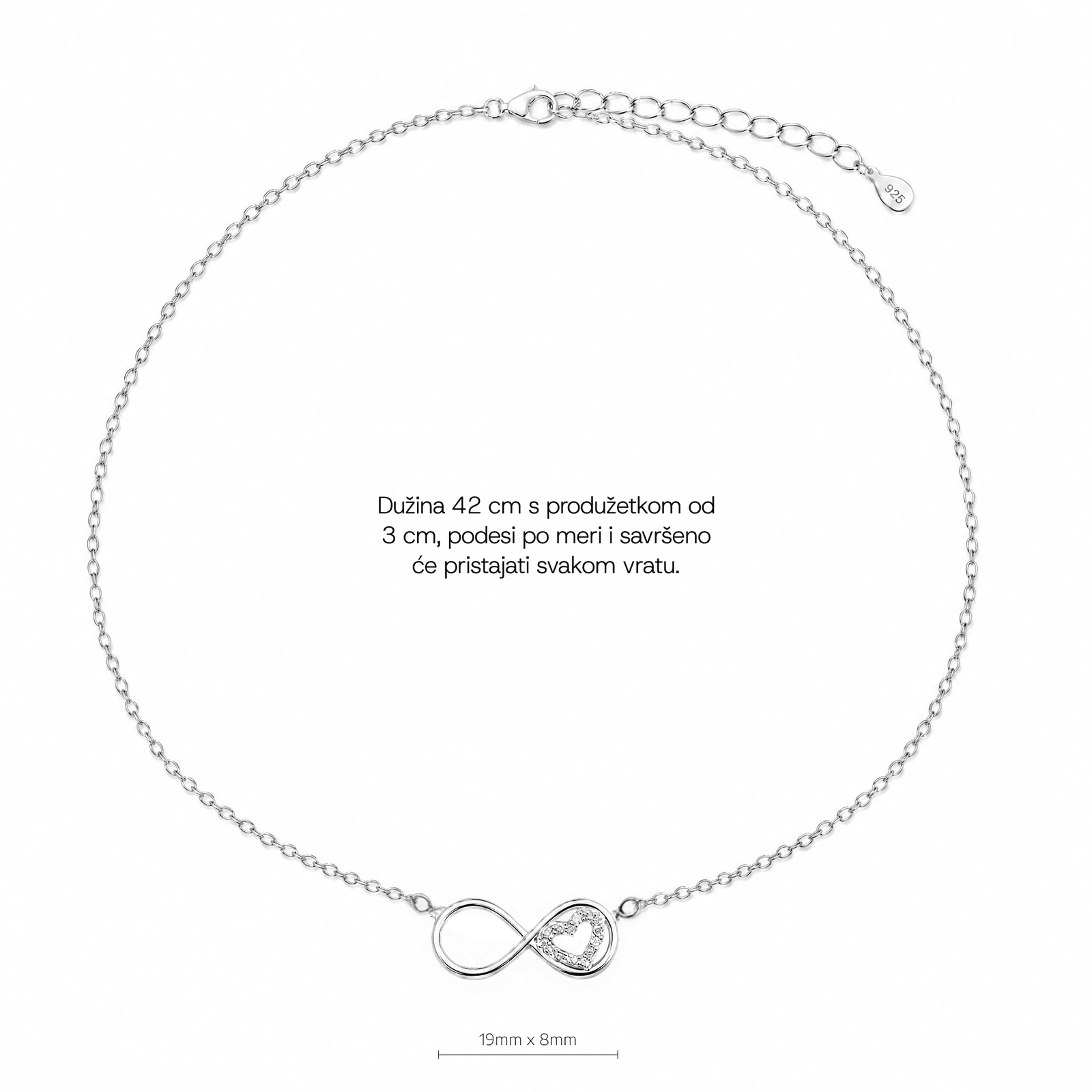 SREBRNA OGRLICA INFINITY EMBRACE