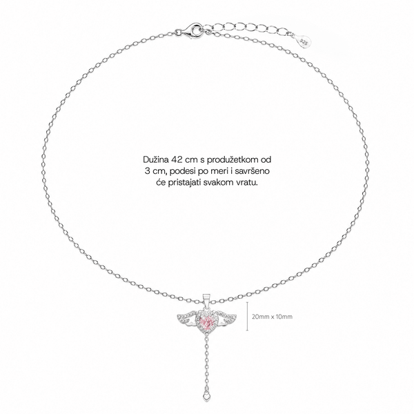 SREBRNA OGRLICA CUPID HEART