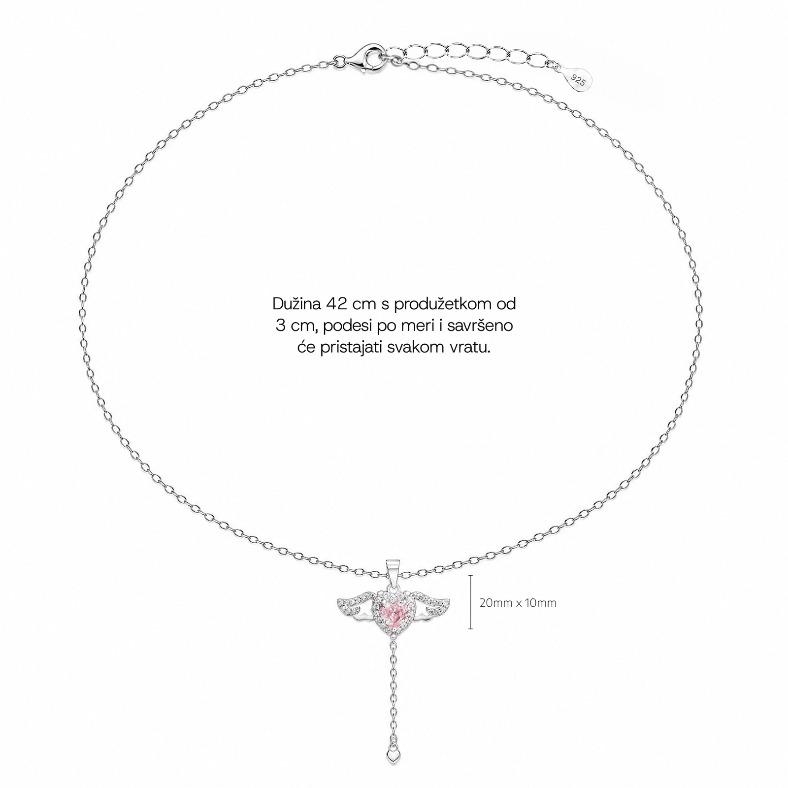 SREBRNA OGRLICA CUPID HEART