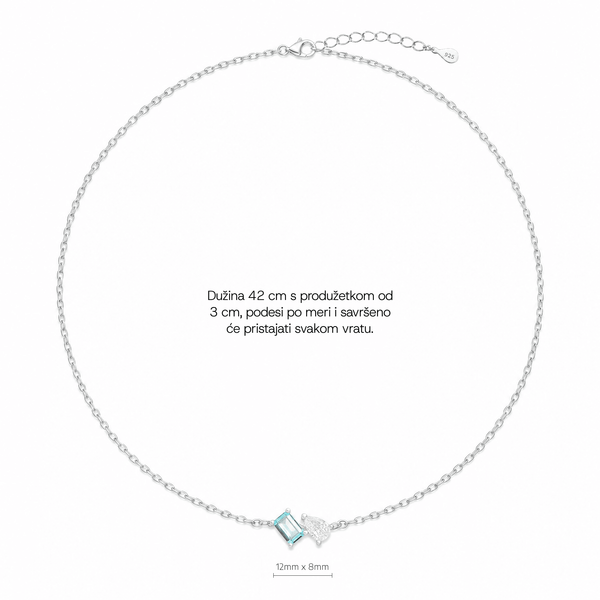 SREBRNA OGRLICA ELEGANT BLUE