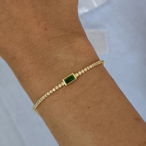 SREBRNA NARUKVICA TENNIS EMERALD