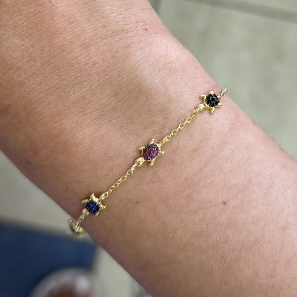 SREBRNA NARUKVICA RAINBOW TURTLES