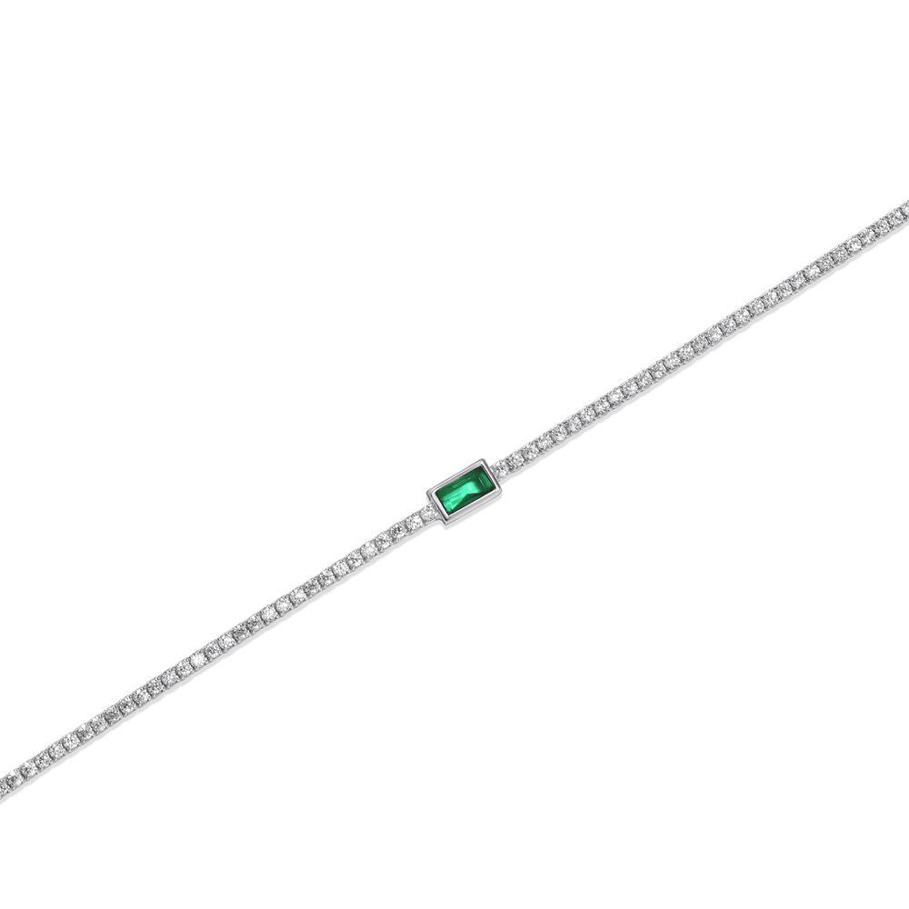 SREBRNA NARUKVICA TENNIS EMERALD