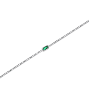 SREBRNA NARUKVICA TENNIS EMERALD