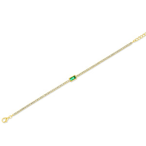 SREBRNA NARUKVICA TENNIS EMERALD